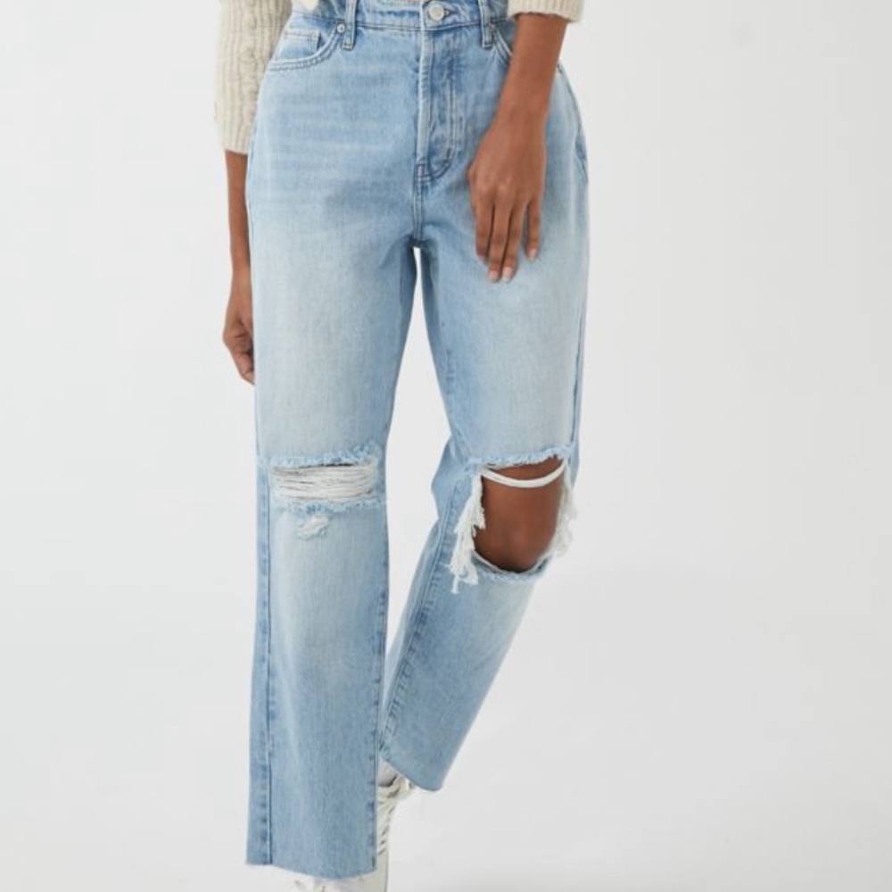 BDG High-Waisted Slim Straight Jean - Ripped Light